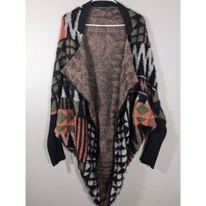 Aztec Print Cardigan Wrap Sweater Oversized LARGE/XL‎ Max Sport NWOT